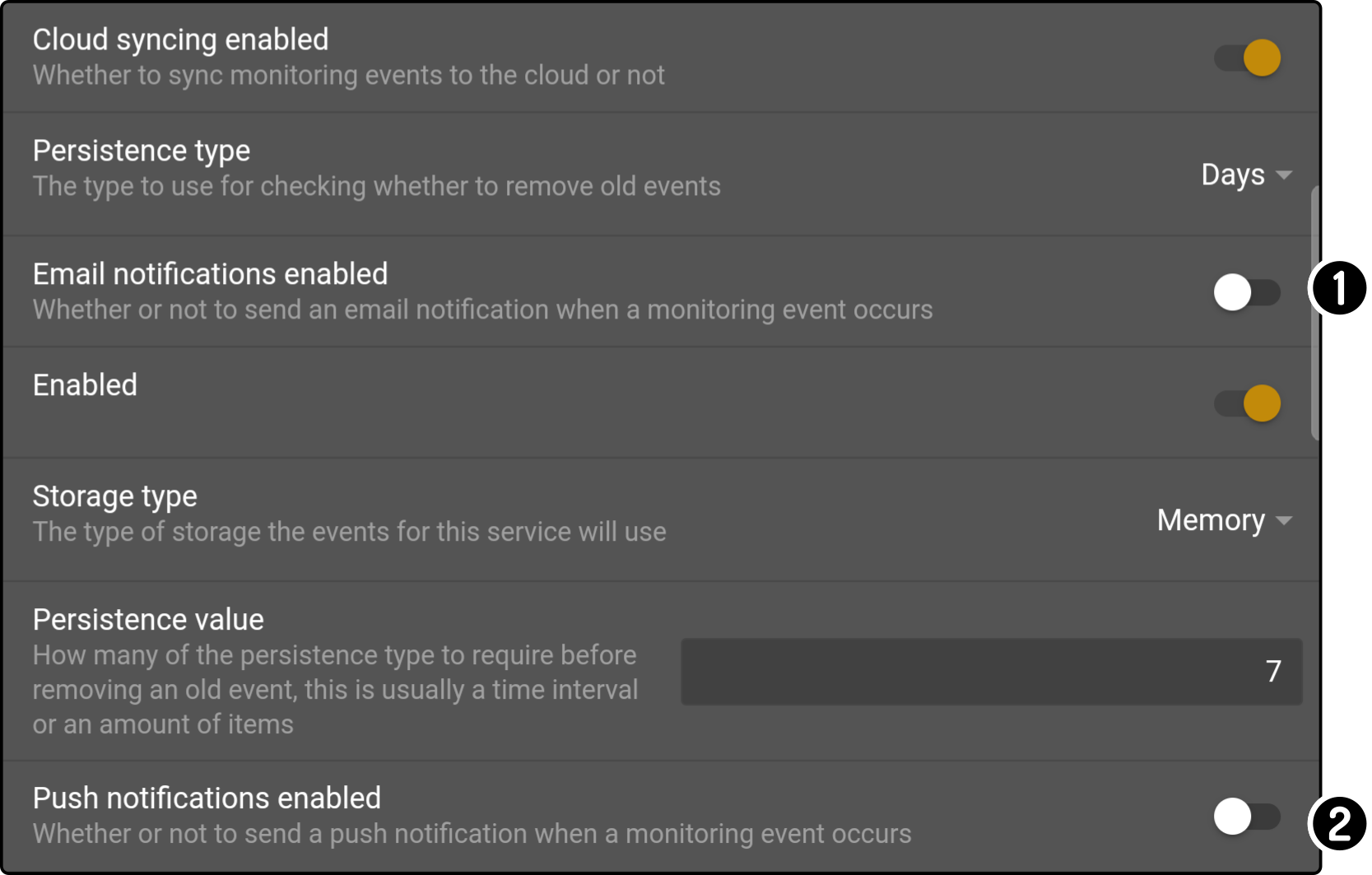 events generic notifications