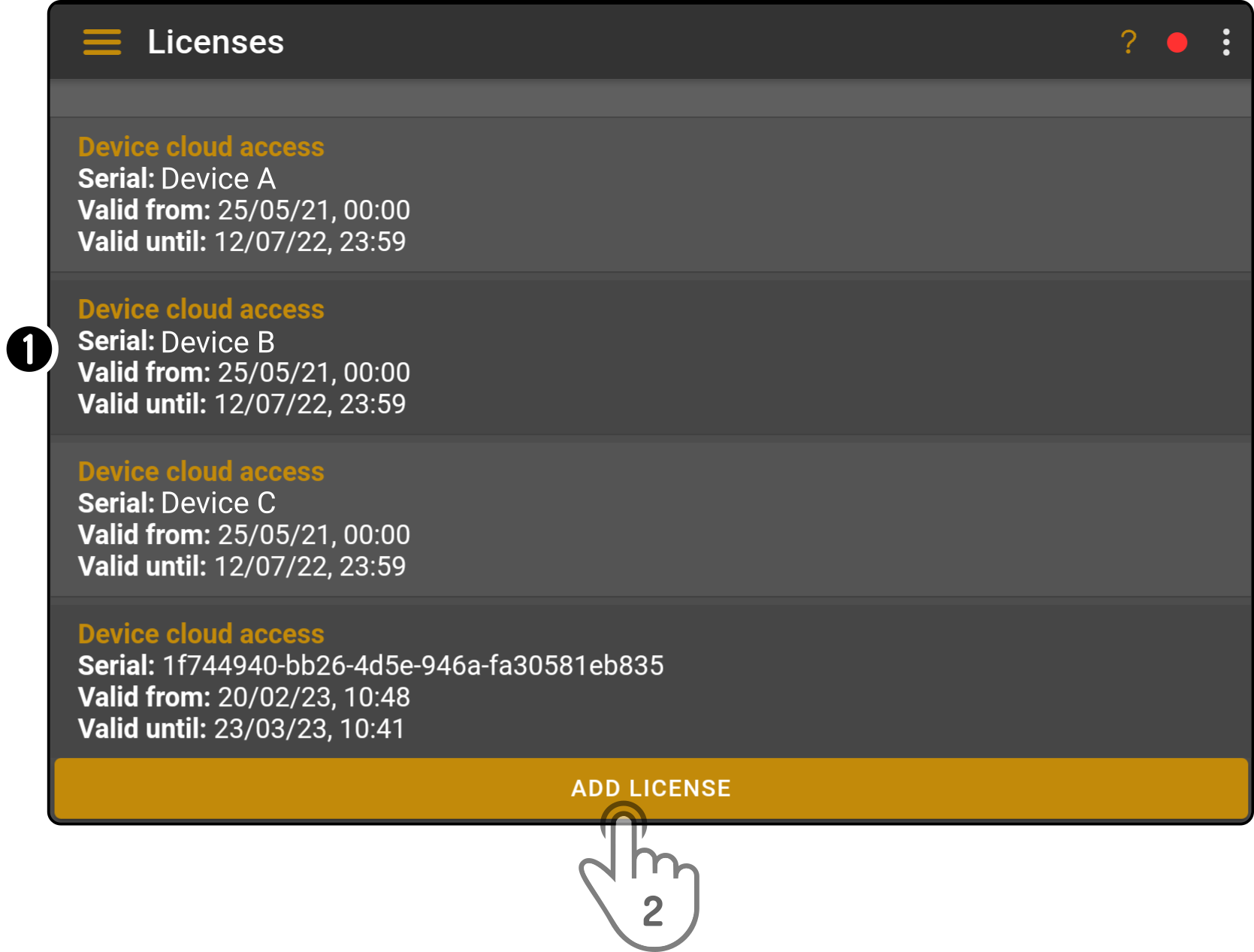 license overview