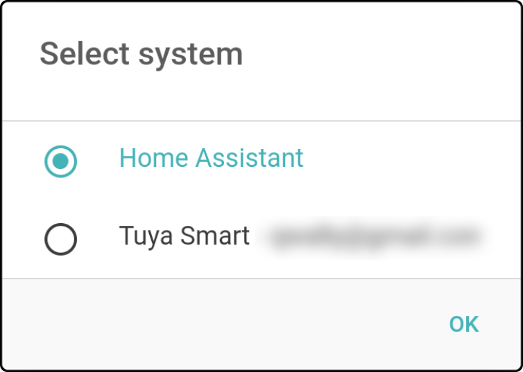 domoticsactionsettings systemselect